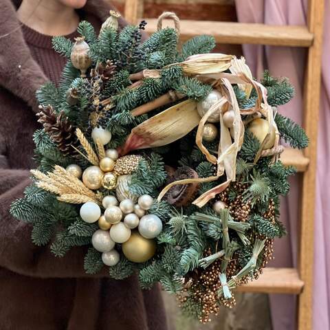 Photo of Christmas wreath «Christmas eve together»