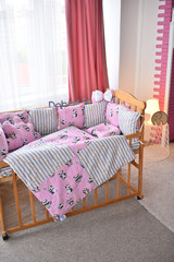 Комплект постельного белья Облачко Розовый с пандой