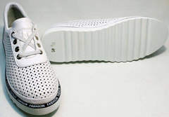 Женские белые кроссовки туфли на белой подошве летние Evromoda 215.314 All White