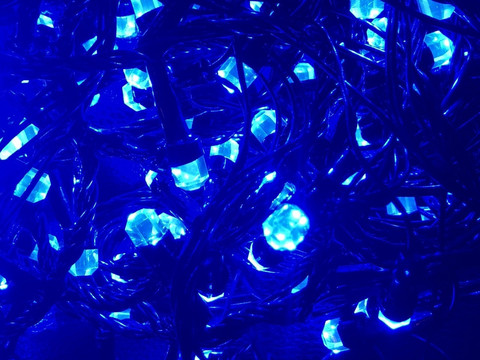 Штора-гірлянда Кришталь 480 LED E 5 на 3 м. синя
