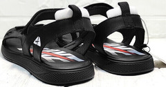 Черные сандали босоножки мужские кожа Nike 40-3 Leather Black.
