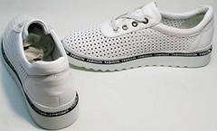 Спортивные туфли женские белые кроссовки с перфорацией Evromoda 215.314 All White