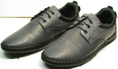 Кожаные спортивные туфли мокасины мужские летние Ridge Z-430 75-80Gray.