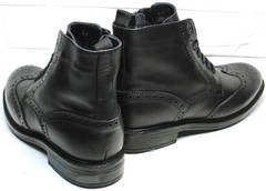 Мужские зимние ботинки на натуральном меху  LucianoBelliniBC3801L-Black