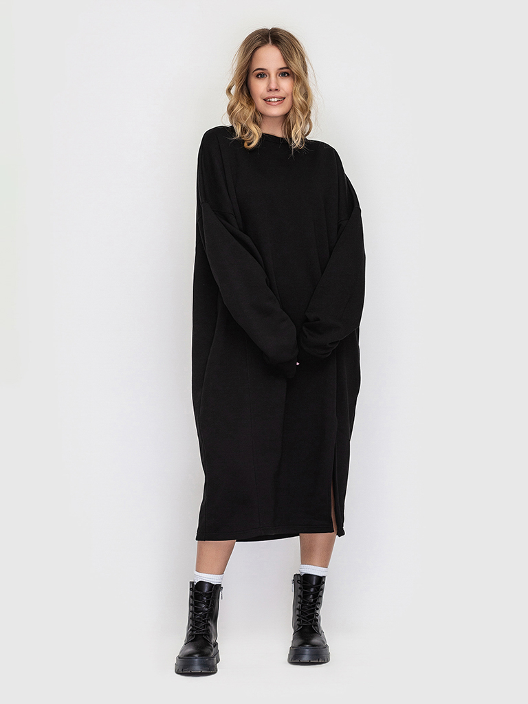 Платье трикотажное черное YOS от украинского бренда Your Own Style