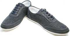 Перфорированные кроссовки мужские темно синие Vitto Men Shoes 3560 Navy Blue.
