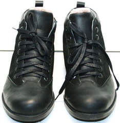 Мужские зимние ботинки на шнуровке Luciano Bellini 6057-58K Black Leathers & Nubuk.