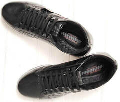 Черные кеды мужские кроссовки из натуральной кожи Pegada 118107-05 Black.
