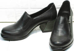 Демисезонные туфли черные на широком каблуке 6 см женские H&G BEM 107 03L-Black.