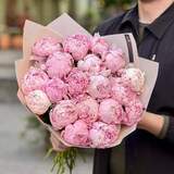 Photo of 19 peonies in a bouquet «Cotton Candy»