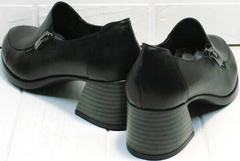 Закрытые осенние туфли на толстом каблуке черные 6 см женские H&G BEM 107 03L-Black.