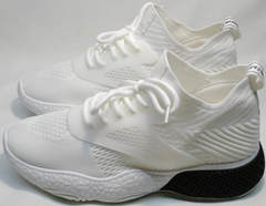 Белые кроссовки на толстой подошве женские El Passo KY-5 White.