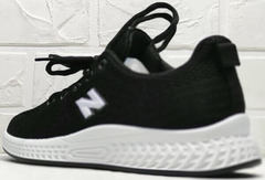 Стильные черные кроссовки с белой подошвой женские Fashion Leisure QQ116.