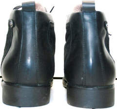 Мужские кожаные ботинки на зиму мужские Luciano Bellini 6057-58K Black Leathers & Nubuk.