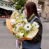 Photo of Exquisite bouquet with callas and peonies «Mother's Garden»