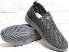 Мужские туфли кроссовки без шнурков. Летние кроссовки слипоны в сеточку. Мягкие туфли слипоны серые Situo Grey.