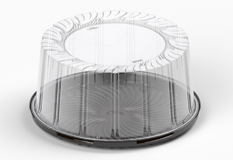 Контейнер пластиковий для торта IT-310 ПС\ПЕТ (275х127 мм, 5900 мл) коричневе дно, кришка прозора