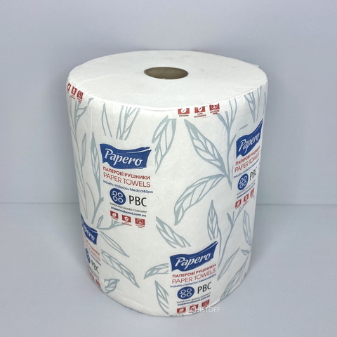 Полотенце бумажное  Papero Джамбо 2сл. 150 м без перфорации белое (RL027)