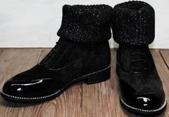 Замшевые ботинки женские осенние Kluchini 5161 k255 Black