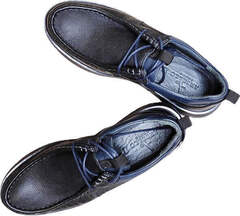 Осенние мокасины мужские туфли спортивного типа Arsello 22-01 Black Leather.