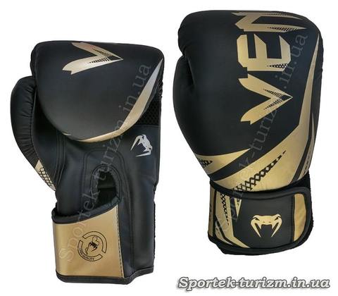 Перчатки для бокса и кикбоксинга на липучке VENUM 12 oz (BO-0866) черный-золото