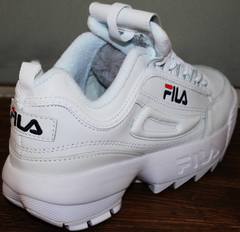 Гламурные кроссовки Fila Disruptor 2 all white RN-91175