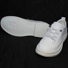 Женские белые кроссовки туфли на маленьком каблуке El Passo sy9002-2 Sport White.