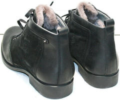 Зимние кожаные ботинки повседневные мужские Luciano Bellini 6057-58K Black Leathers & Nubuk.