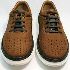 Мужские туфли кроссовки Vitto Men Shoes 1830 Brown White