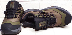 Низкие мужские кроссовки осень зима Salomon Quest Element Khaki Black ADV/G Thinsulate Nonslip.