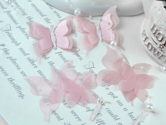 Заготовки для метеликів з блискучої органзи рожеві (на 2 метелика)