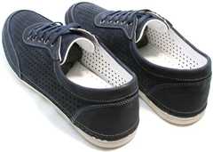 Темно синие мокасины спортивные мужские Vitto Men Shoes 3560 Navy Blue.