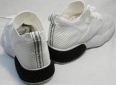 Белые кроссовки на большой подошве женские El Passo KY-5 White.