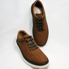 Модные мужские туфли в виде кроссовок Vitto Men Shoes 1830 Brown White