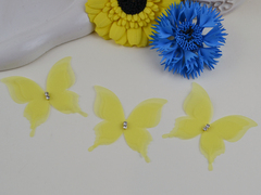 Метелики шифонові зі стразами жовті №17