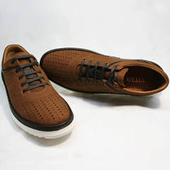 Легкие летние туфли сникерсы мужские Vitto Men Shoes 1830 Brown White