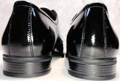 Кожаные туфли мужские из натуральной кожи лаковые Ikoc 2118-6 Patent Black Leather