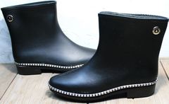 Модельные резиновые сапоги низкие женские Hello Rain Story 1019 Black.
