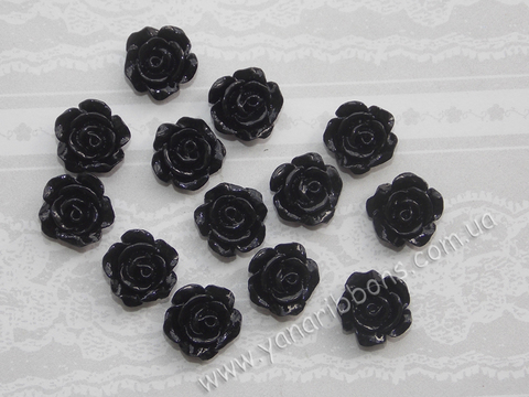 Акриловые розы черные 1 см