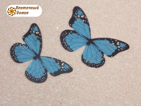 Набор бабочек из прозрачной пленки голубой