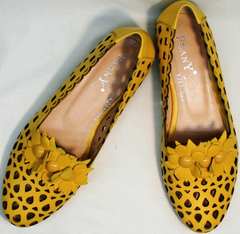 Женские туфли босоножки с закрытым носком и закрытой пяткой Phany 103-28 Yellow.
