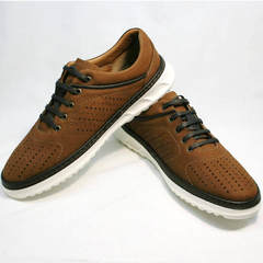Мужские спортивные туфли кроссовки для повседневной носки Vitto Men Shoes 1830 Brown White