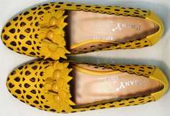 Женские босоножки с закрытым носком и пяткой Phany 103-28 Yellow.