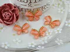 Декор Метелики з камінців персикові