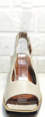 Стильные босоножки с квадратным мысом женские Brocoli H150-9137-2234 Cream.