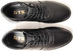Осенние мужские кроссовки из натуральной кожи TKN Shoes 155 sl Black.