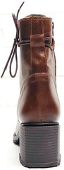Коричневые ботинки кожаные женские ботильоны на каблуке 6 см G.U.E.R.O 108636 Dark Brown.