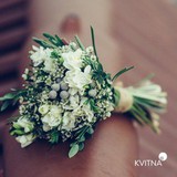 Photo of Wedding bouquet with chamelaucium in bergras