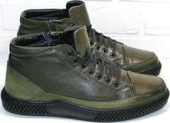 Теплые зимние мужские ботинки кэжуал термо Luciano Bellini BC2803 TL Khaki.