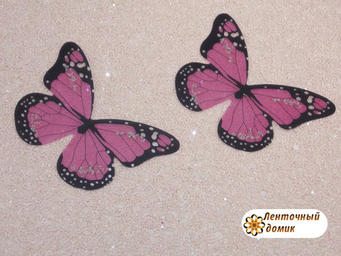Набор бабочек из прозрачной пленки розовый